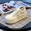 Thick-soled Heightening Women's New Spring and Autumn Small Versatile Bread Shoes High-top Big-headed Board Shoes