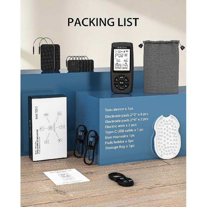 ЧЭНС-аппарат Мышечный стимулятор для терапии обезболивания, 22 режима EMS TENS-машина, Электронный миостимулятор для снятия боли в плече, боли в спине,