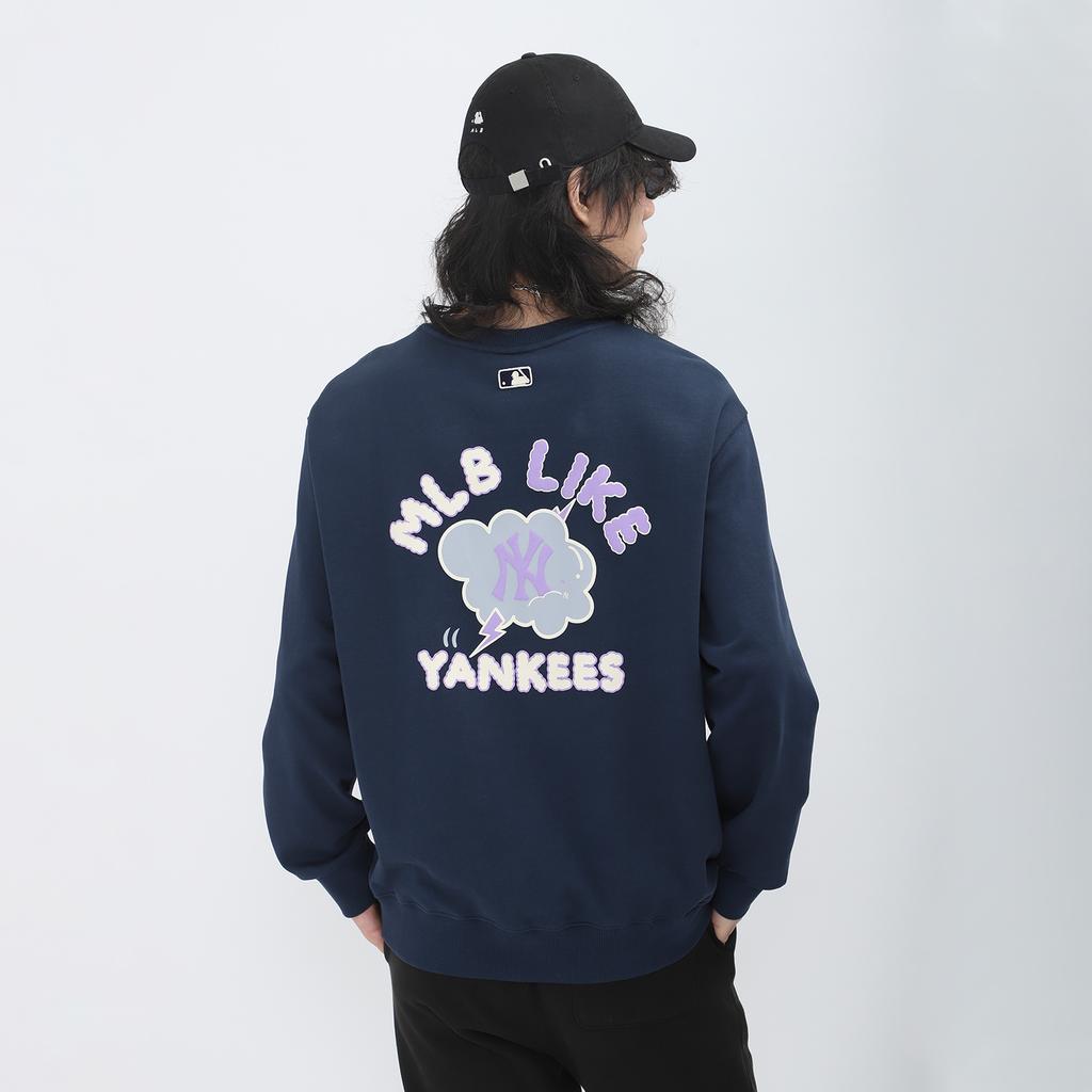 New MLB New York Yankees Sweatshirts Unisex Dark Marine Blue 3AMTEC314-50NYD