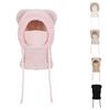 Children's Plush Warm Ear Pullover Hat With Plush Mask And Neck