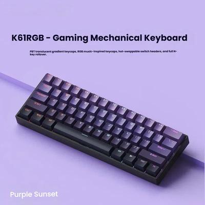 2026 Новая K61 USB Мини Механическая Игровая Проводная Клавиатура Сменные Механические Переключатели Отсоединяемый Кабель