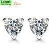 Серьги-гвоздики Wong Rain из 100% стерлингового серебра 925 пробы с белым топазом, драгоценные камни, свадебные, помолвочные, в форме сердца, ювелирные изделия, подарки оптом