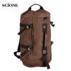 Large Capacity Canvas Round Bucket Male Mountaineering Hiking Travel Army Shoulder Gym Fitness Bags