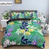 Пододеяльник с цветами King Queen, 3D-цветной цветочный принт, комплект постельного белья из полиэстера для подростков, взрослых, женщин, мягкий пододеяльник с листьями
