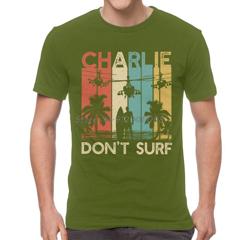 Футболка Charlie Dont Surf Мужская Графическая Футболка Хлопок Военная Вьетнамская Война Апокалипсис Сегодня Футболка Городская Футболка Топ Уличная Одежда