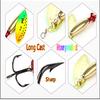 FTK 1PC Long Cast Size2-Size3 Fishing Lures Hook Spinner Spoon Lures With Treble Hooks