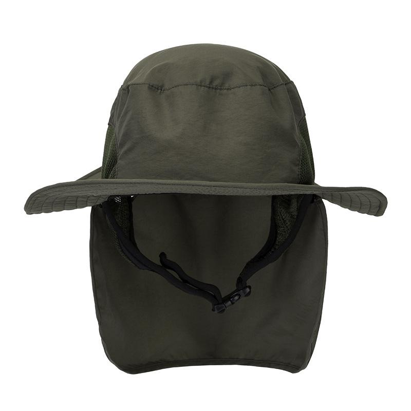 Sun Hat Men's Outdoor Riding Windproof Sun Protection Removable Sun Hat Bucket Hat Women's Anti-splashing Big Edge Hat