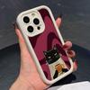 Cute Coffee Cat Thicken TPU Mobile Phone Case for iPhone 17 16 15 14 13 12 11 Air Pro Max Plus Colorful Cover