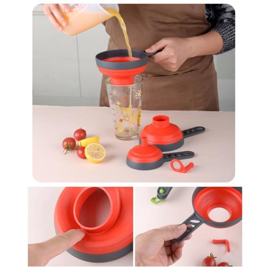 Useful Hanging Hole Design Dispense Wear-resistant Folding Food Liquid Spice Oil Funnel Home Supply Food Funnel