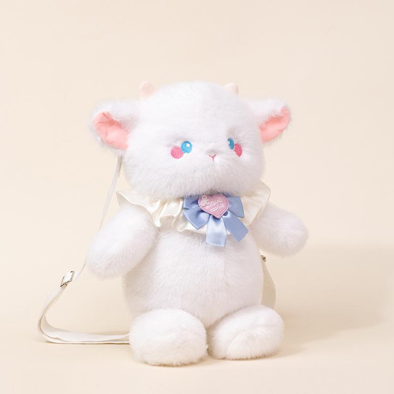 Simulation Cartoon Backpack Teddy Bear Storage Bag Girl's Birthday Gift Fashionable Cute Soft and Comfortable Adjustable Straps