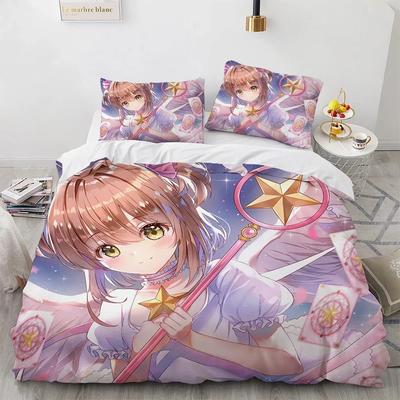 Аниме Cardcaptor Sakura Постельное белье Пододеяльник Спальня Покрывала Односпальный Полуторный Кинг-сайз Покрывало Домашний текстиль 2/3 шт.