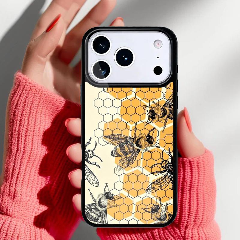 Чехол для телефона 'Мед пчелиный' для iPhone 17 16 15 14 13 Pro Max Задняя крышка для 12 11 Pro Coque