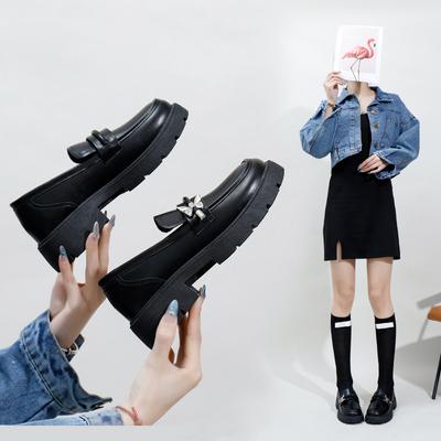 Кожаные мокасины женские весенние новые британские туфли кожаные туфли женские туфли без застежек стильные туфли