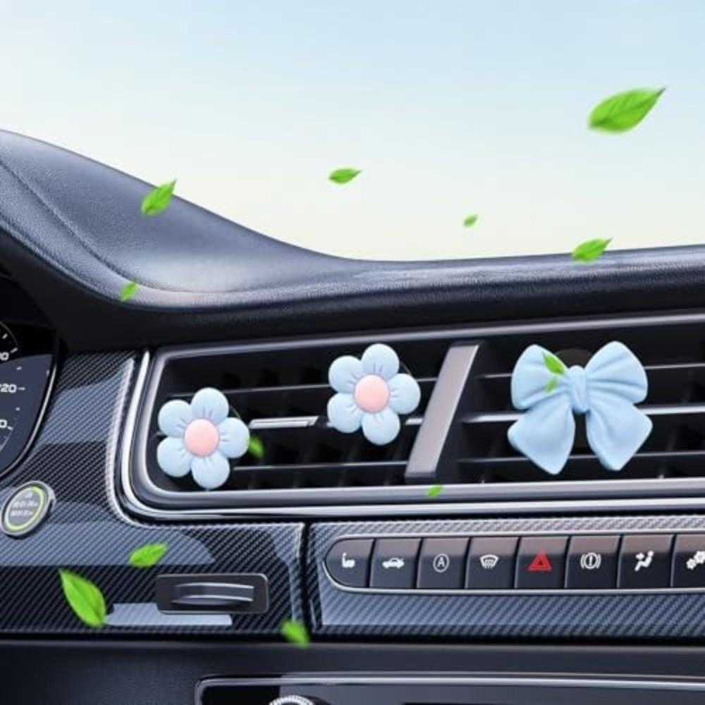 Bow Knot Design Air Vent Ornaments Sunflower Shape Dashboard Decorations For Women