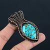 Copper Turquoise Gemstone Handmade Copper Wire Wrap Jewelry Pendant For Women