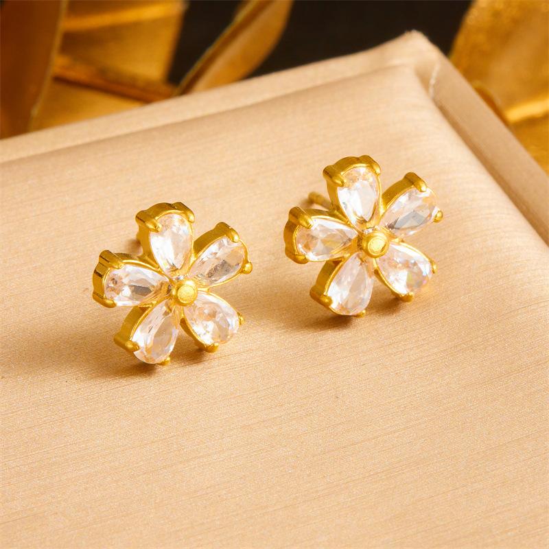 Хрустальная ромашка, ювелирные изделия, прозрачное ожерелье, серьги, браслет, женская цепочка из нержавеющей стали, чокер, подарки