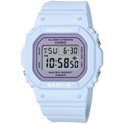 Женские часы Baby-G BGD-565SC-2JF [модель BABY-G Flower Color] квадратные, синие, из смолы, цифровые