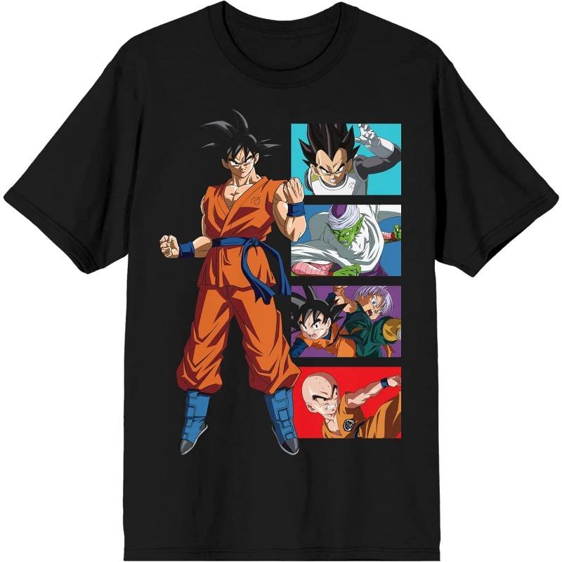 Летняя ретро-футболка Dragon Ball для мужчин, повседневная, свободная, спортивная, для ежедневного ношения