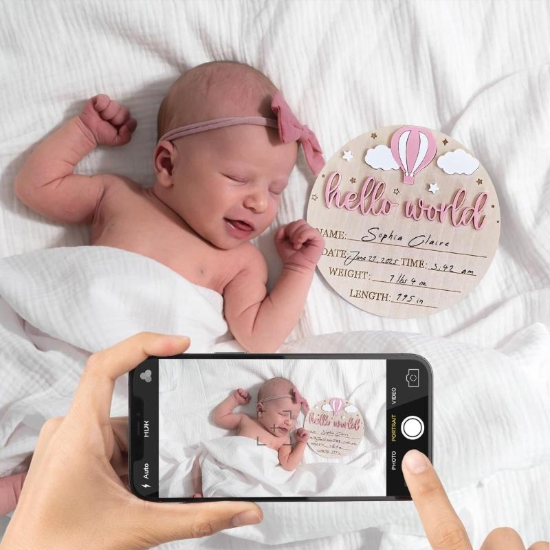 Настенная табличка для детской с настраиваемыми деталями о рождении ребенка. Безопасный нетоксичный знак-объявление для новорожденных для украшения дома, подарок
