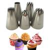 5pcs / Set Large Russian Icing Piping Pastry Nozzle Tips Baking Tools Cakes Decoration Set Stainless Steel Nozzles Cupcake