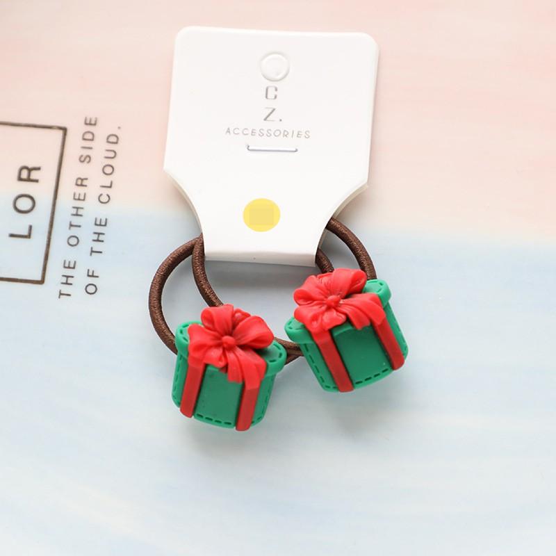 2pcs New Cute Cartoon Christmas Elk Elastic Hair Bands Rubber Hair Tie Rope Girls Hair Scrunchie Ponytail Holder Gum Accessories