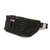 Used 9539 GG Nylon Waist Pouch 449182 7929 Leather Patch Gray Shoulder Bag with Embossed Logo Black Men's from Japan