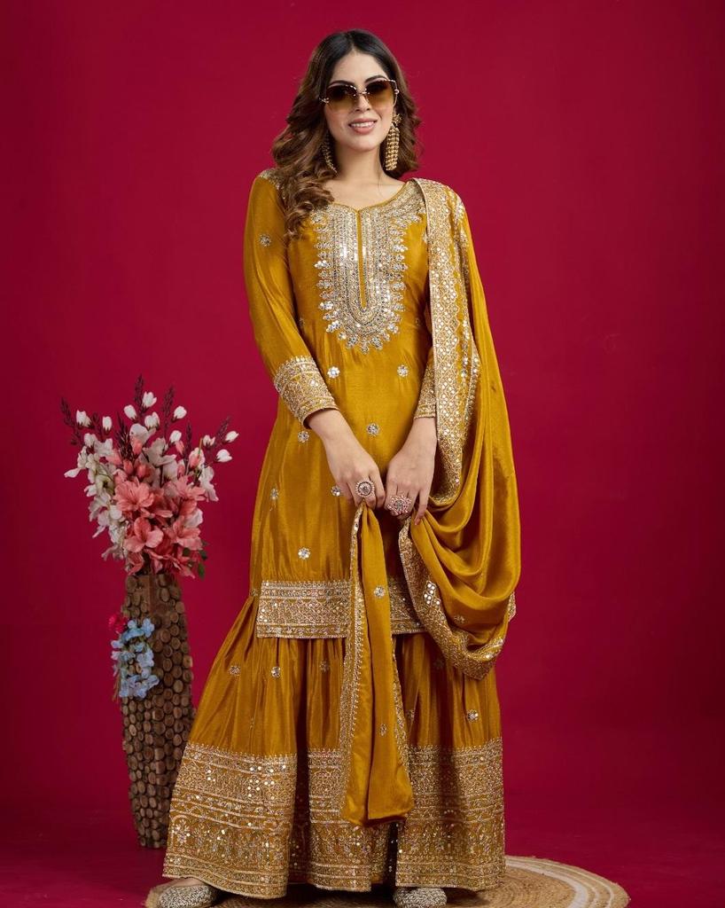 Women Bollywood Pakistani Sharara Salwar Suit Indian Designer Salwar Kameez Set Dress