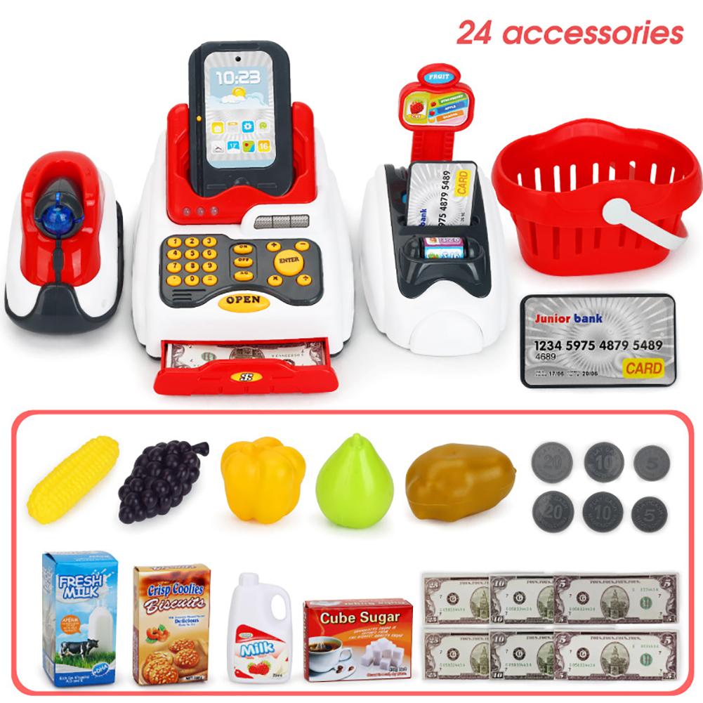 Supermarket Cash Register Set Pretend Play Educational Toys for Kids