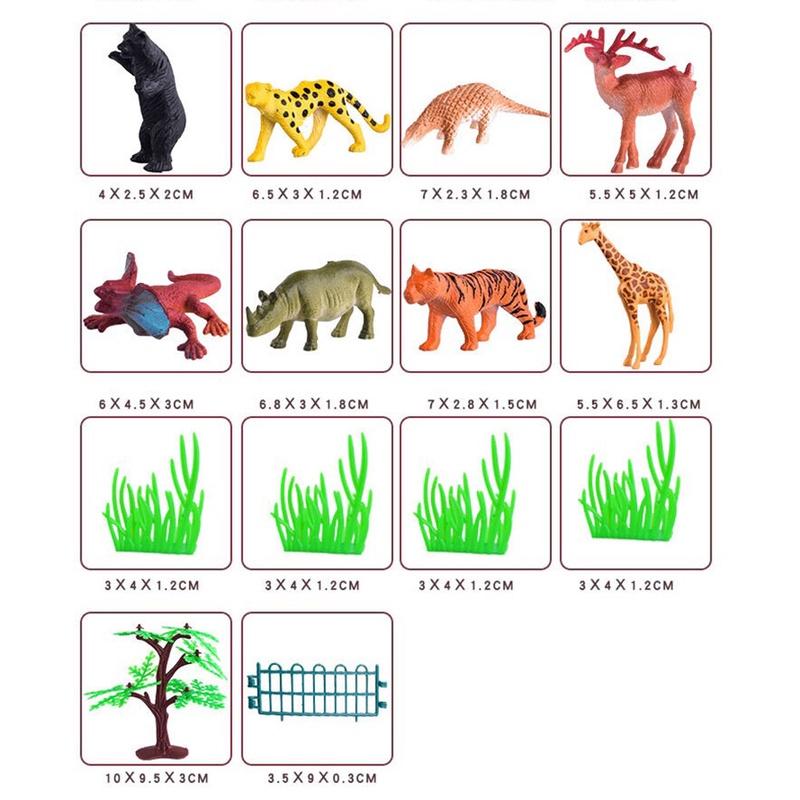 Набор мини-игрушек диких животных джунглей из 53 штук, реалистичные пластиковые животные, обучающие игрушки, фигурки для детей, подарки на дни рождения