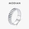 MODIAN 925 Silver Vintage Simple Geometric Eternity Band Rings For Women Daily Stackable Fine Jewelry Accessories