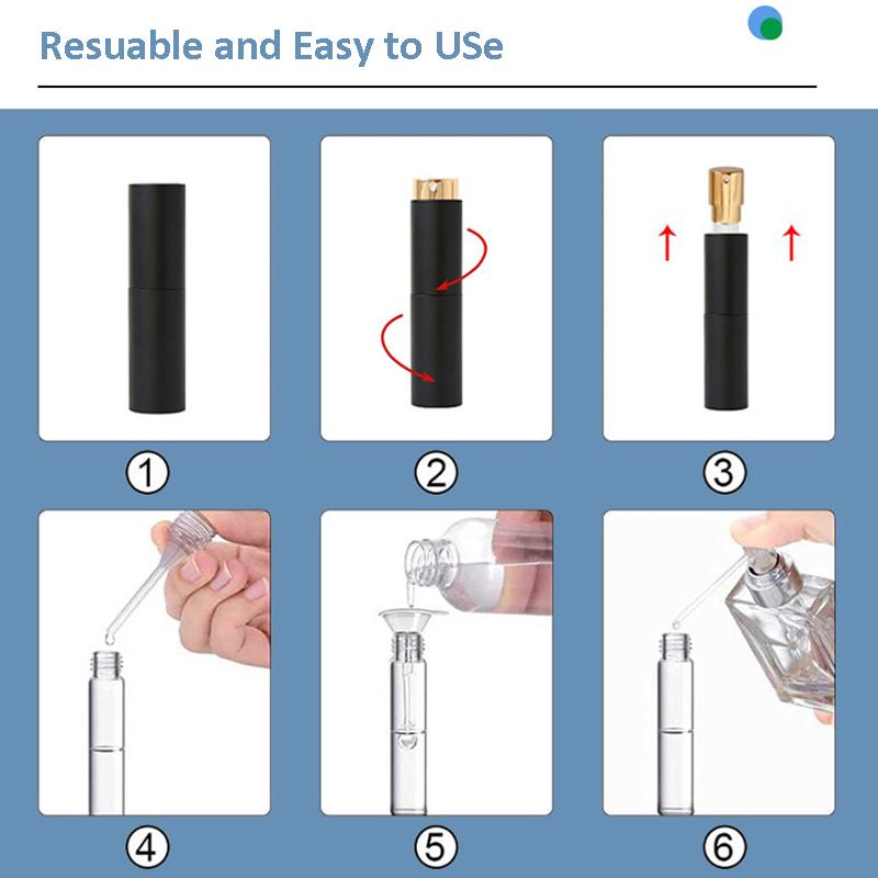 10 мл распылитель для духов, портативный контейнер для жидкости для косметики, стеклянный распылитель, многоразовый для путешествий