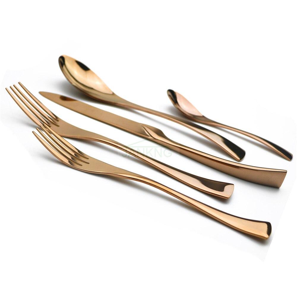 5 шт. посуда, набор посуды из нержавеющей стали 304, ежедневное использование, ужин, свадебные столовые приборы, нож, ложка, десертная вилка, чайная ложка