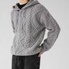 Men's Korean INS Style Diamond Zipper Hooded Cardigan Sweater