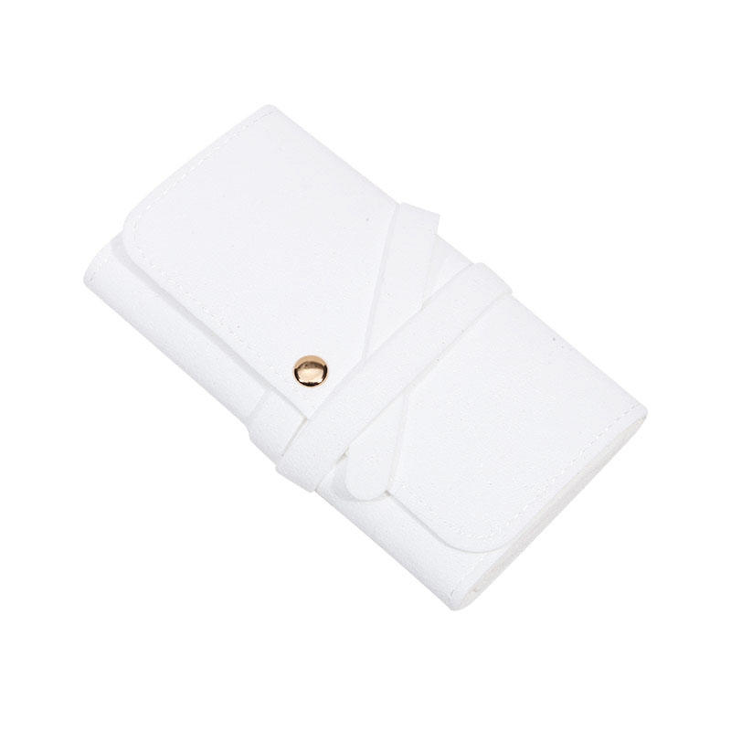 Portable Jewelry Storage Bag PU Leather Necklace Organizer Roll Bags Foldable Earring Ring Gifts Pouch for Women Travel