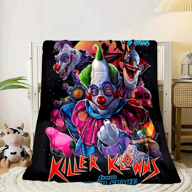Clown Horror Blanket Flannel Blanket for bed, sofa, Camping, Hiking, Picnic Essentials, gift for family Fan gifts