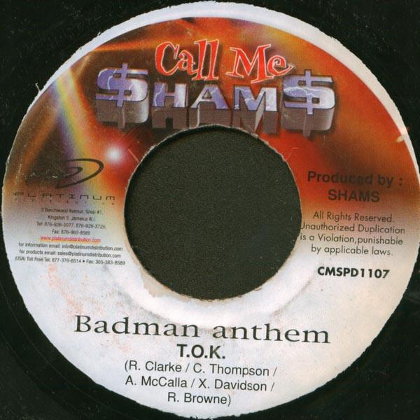 7-дюймовая пластинка T.O.K. Badman Anthem CMSPD1107 Позвони мне хэм 1999 Ямайка Регги Ска Даб Б/у