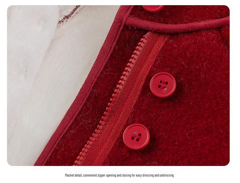 Детская куртка с капюшоном на флисовой подкладке - Стиль Осень/Зима 2025, Густая овечья шерсть, Зимнее пальто для детей.