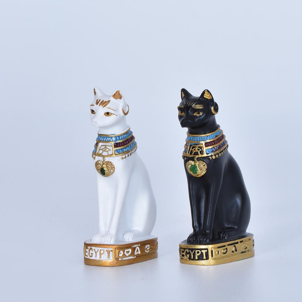 1 шт. Мини-статуэтка кошки, украшение, египетская статуя кошки, украшение, ретро-статуя богини-кошки, украшение для домашнего сада, животное