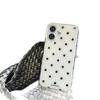 Жесткий чехол в черно-белый горошек для iPhone 13/14/16/17 Pro Max, двухслойный IMD