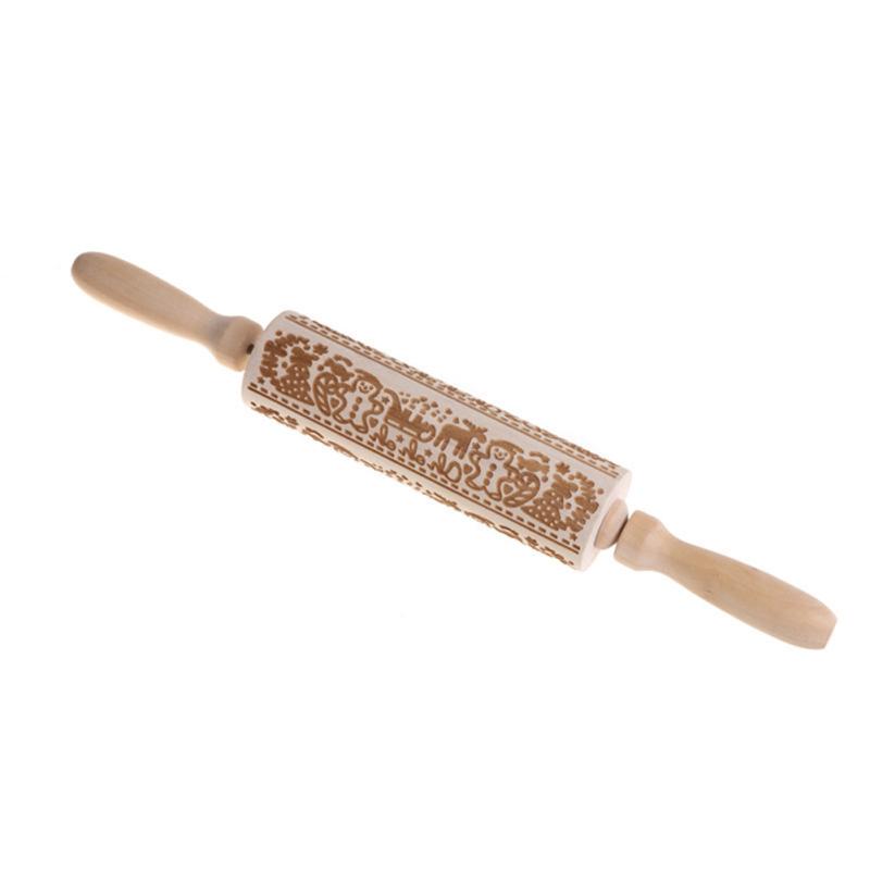 Рождественские скалки Рок Деревянная прокатка Тиснение Выпечка Печенье Бисквит Помадка Торт С рисунком