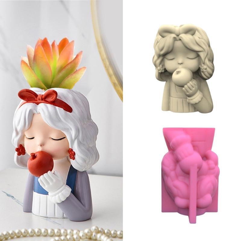 Силиконовая форма для цветочного горшка, бетонная цементная форма для горшка для растений, форма для цветочного горшка, форма для эпоксидной смолы, держатель для кистей для макияжа, форма-органайзер