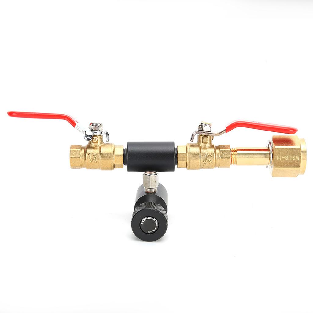 CO2 Cylinder Filling Adapter Double Valve CGA320 with Soda Black Valve ASA for SodaStream