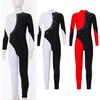 Kids Girls Gymnastics Dance Costume Long Sleeve Round Collar Backless Leotard Sportwear