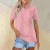 Women's Fashion Casual Lapel Short Sleeve Solid Color Shirt Women's Button Up Tops