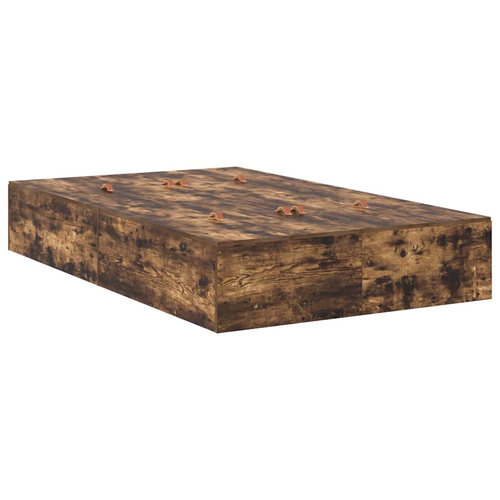 Storage Bed Frame Smoked Oak 120 x 200 cm
