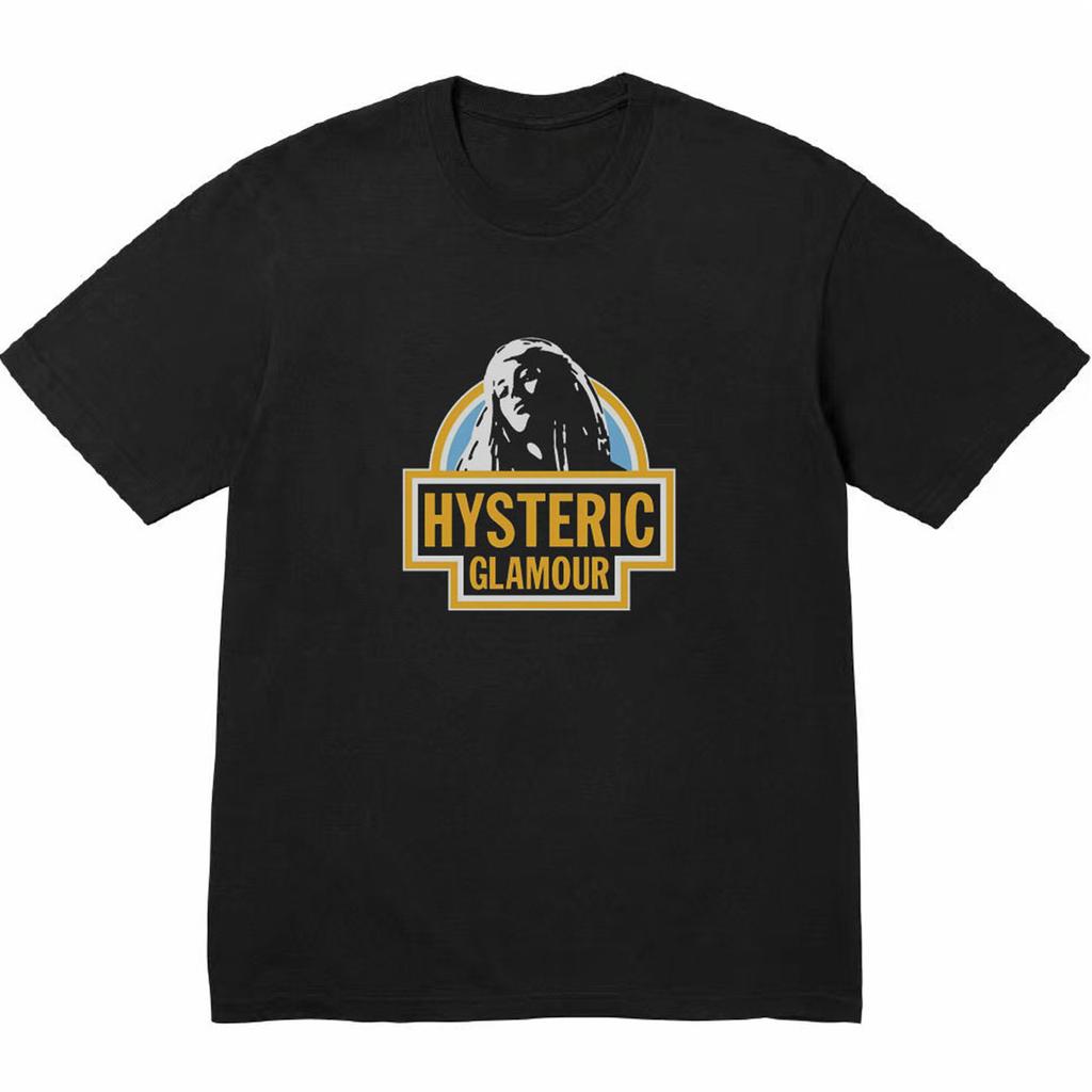 2026 Hysteric Glamour Футболка Американский Ретро Футболка Уличная Культура Модный Бренд Футболка Нишевая Высокое Качество Тренд Короткий Рукав Инстаграм