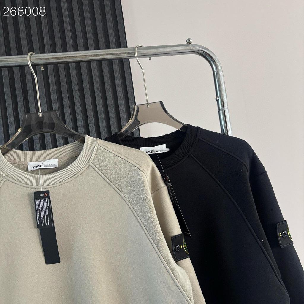 Худи CrossStone Stone Island Plus с бархатом, утолщенное, теплое - Модный дизайн с круглым вырезом