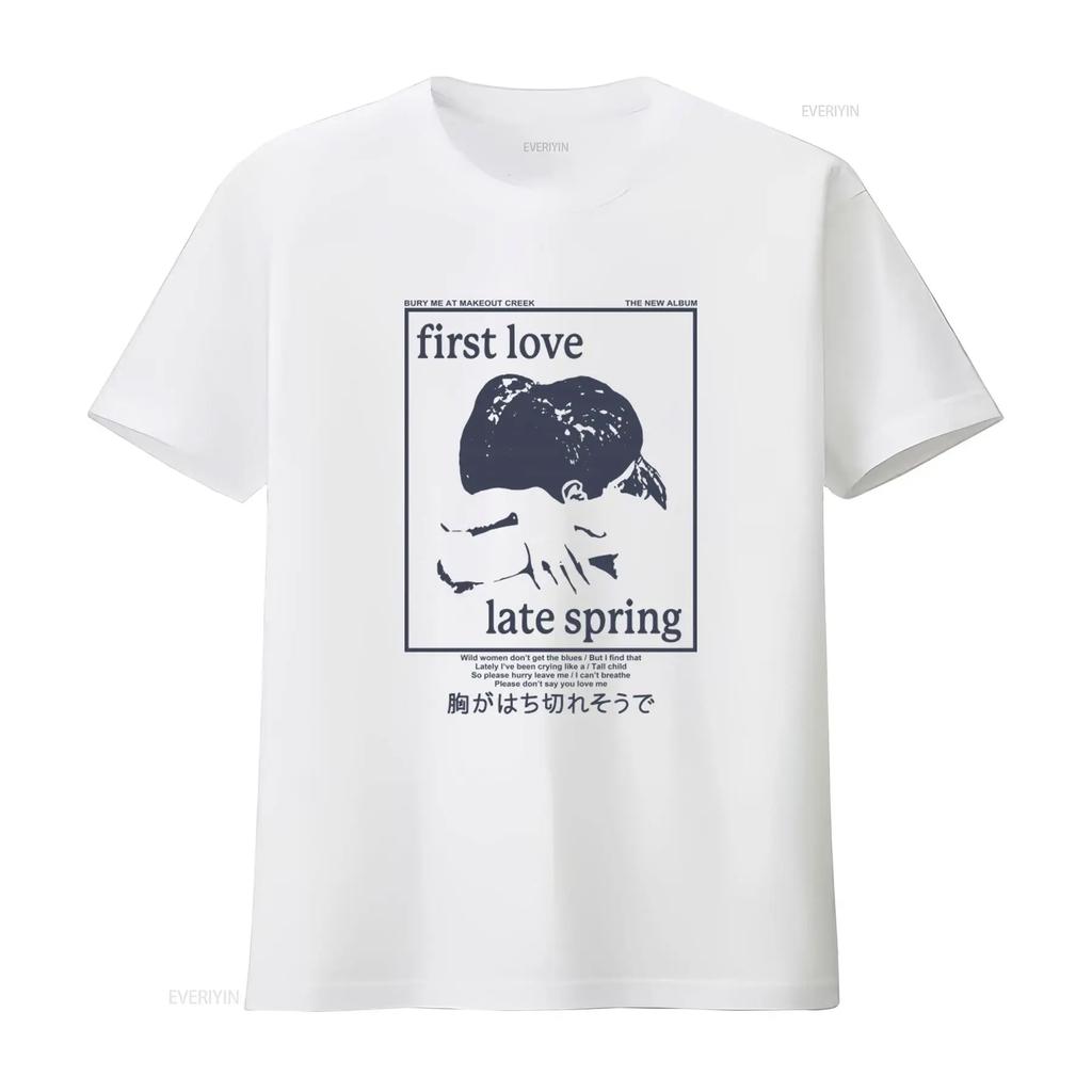First Love Late Spring Mitski Aesthetic T Shirt Print Fashion vintage Washed homme fashion streetwear Slightly Casual Soft