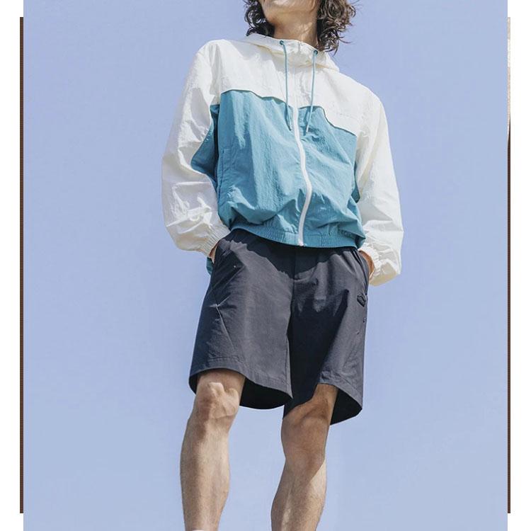 Li-Ning Мужская ветровка свободного кроя с капюшоном в стиле колор-блок AFDT379-8