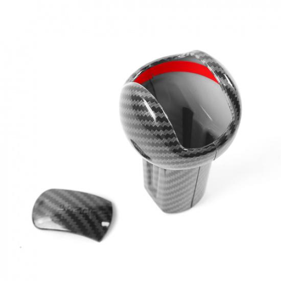 Gear Shift Knob Cover Trim Shifter Head Decor for Ford Mustang 2015+Carbon Fiber